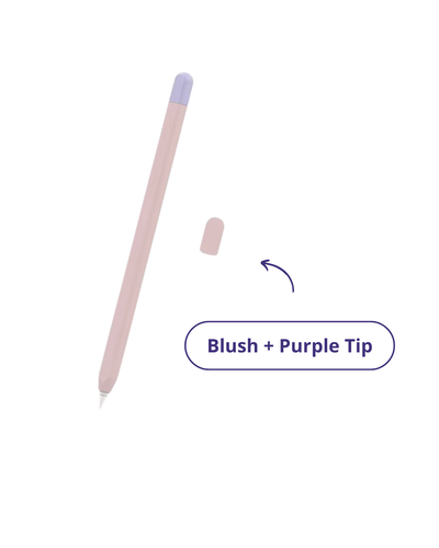 Apple Silicon Pencil Case Model 1st Gen - Blush + Purple Tip