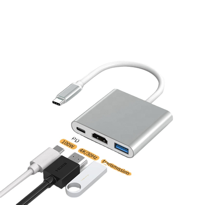 3-in-1 USB-C Hub Multiport Adapter – All-in-One Connectivity