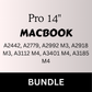 Bundle : Macbook Pro 14 A2442, A2779, A2992 M3, A2918 M3, A3112 M4, A3401 M4, A3185 M4