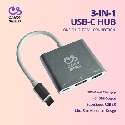 Bundle: 3-in-1 USB-C Hub Multiport Adapter – All-in-One Connectivity
