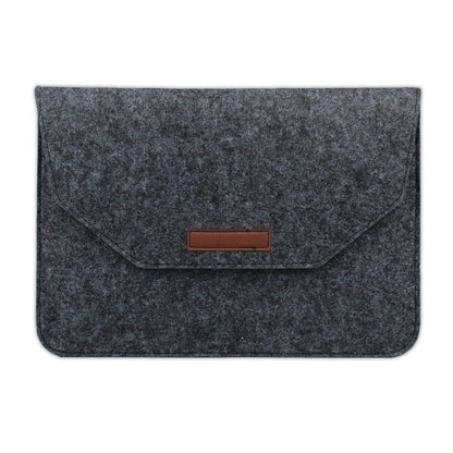 Synthetic Wool Laptop Sleeve with Charger Pouch – Protective Felt Cover for MacBook Air & Pro 13/14/16"